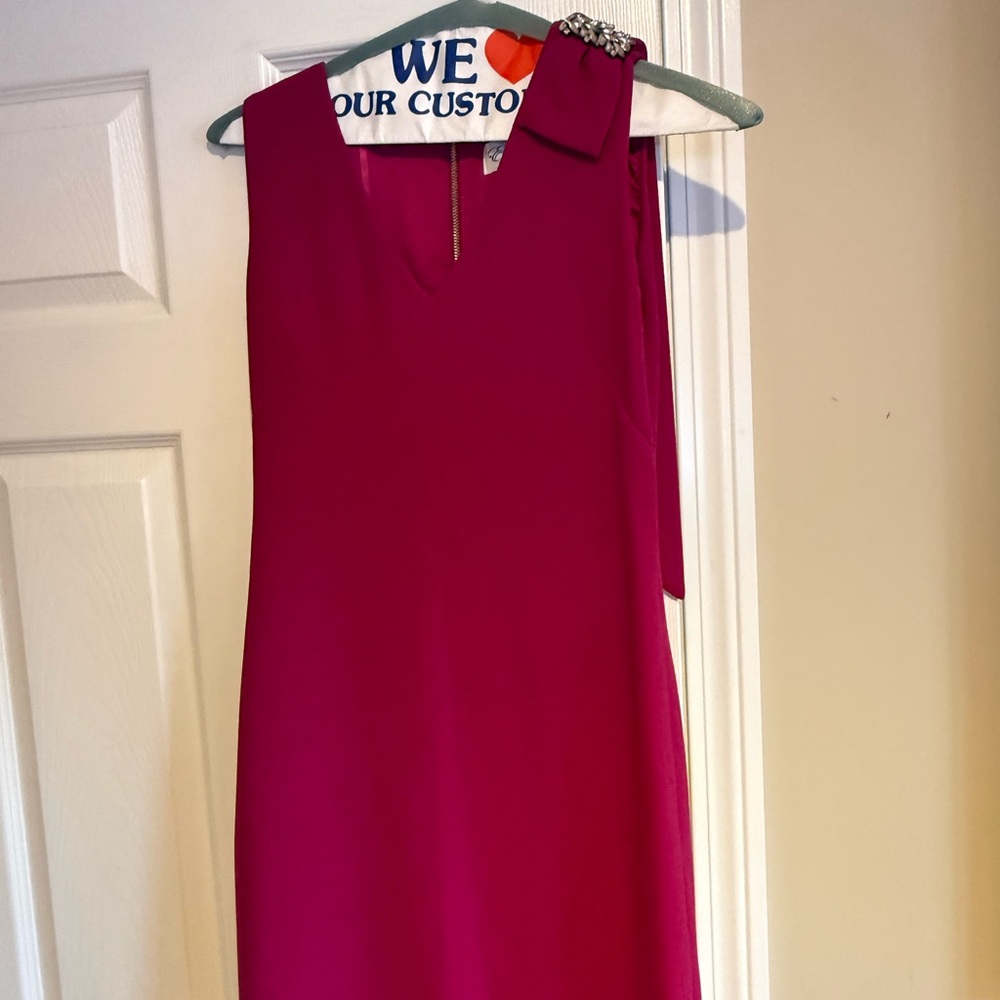 Eliza J Fuchsia Sleeveless Midi Dress